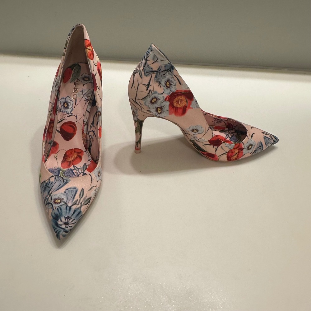 Aldo Floral Pointed-Toe Stiletto Heels in Pink, Red, Blue